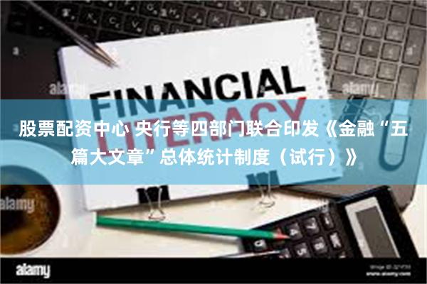 股票配资中心 央行等四部门联合印发《金融“五篇大文章”总体统计制度（试行）》