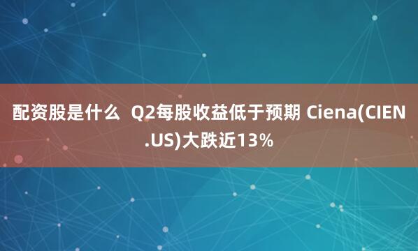 配资股是什么  Q2每股收益低于预期 Ciena(CIEN.US)大跌近13%