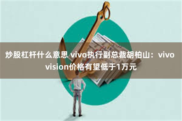 炒股杠杆什么意思 vivo执行副总裁胡柏山：vivo vision价格有望低于1万元