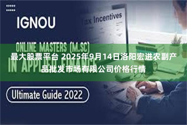 最大股票平台 2025年9月14日洛阳宏进农副产品批发市场有限公司价格行情