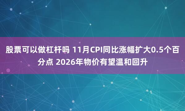 股票可以做杠杆吗 11月CPI同比涨幅扩大0.5个百分点 2026年物价有望温和回升